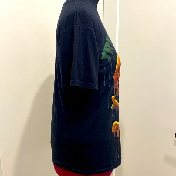 Vintage Liquid Blue Pumpkin Crossbones Halloween Tshirt Size Medium